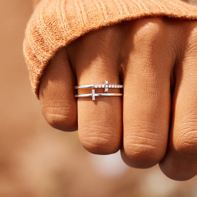 To My Daughter Pray Through It Double Cross Ring