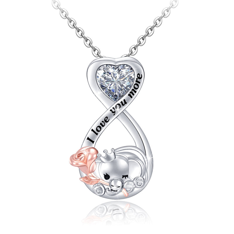 Elephant Rose Sterling Silver Necklace