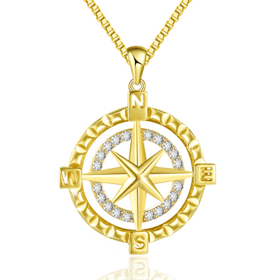 Compass Necklace Sterling Silver