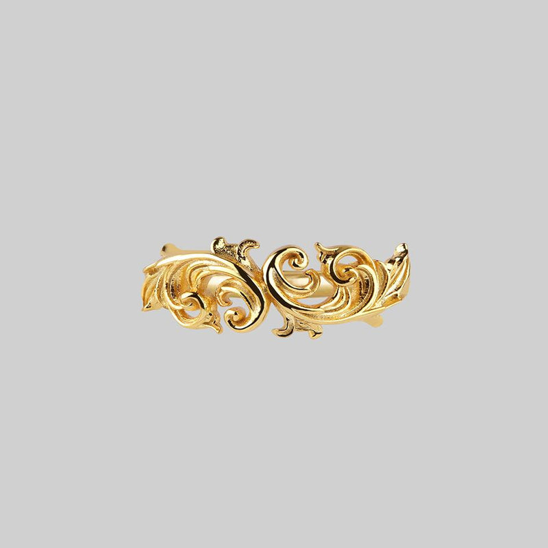 Ornate Flourish Ring - Gold