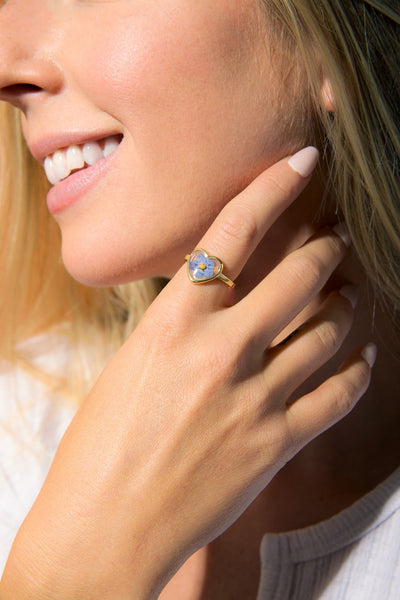 Flower Heart Ring