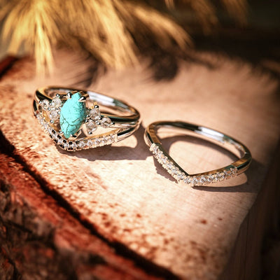 The Ocean's Embrace S925 2 Piece Rings