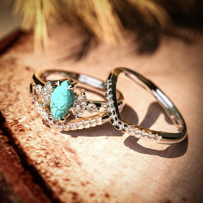 The Ocean's Embrace S925 2 Piece Rings